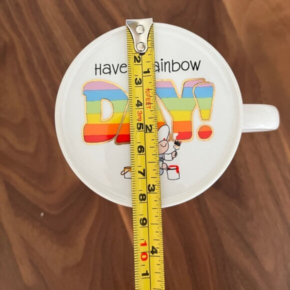 VINTAGE Hallmark Mug Mates Coffee Cup With Coaster Lid Have A Rainbow Day Japan - Picture 12 of 12